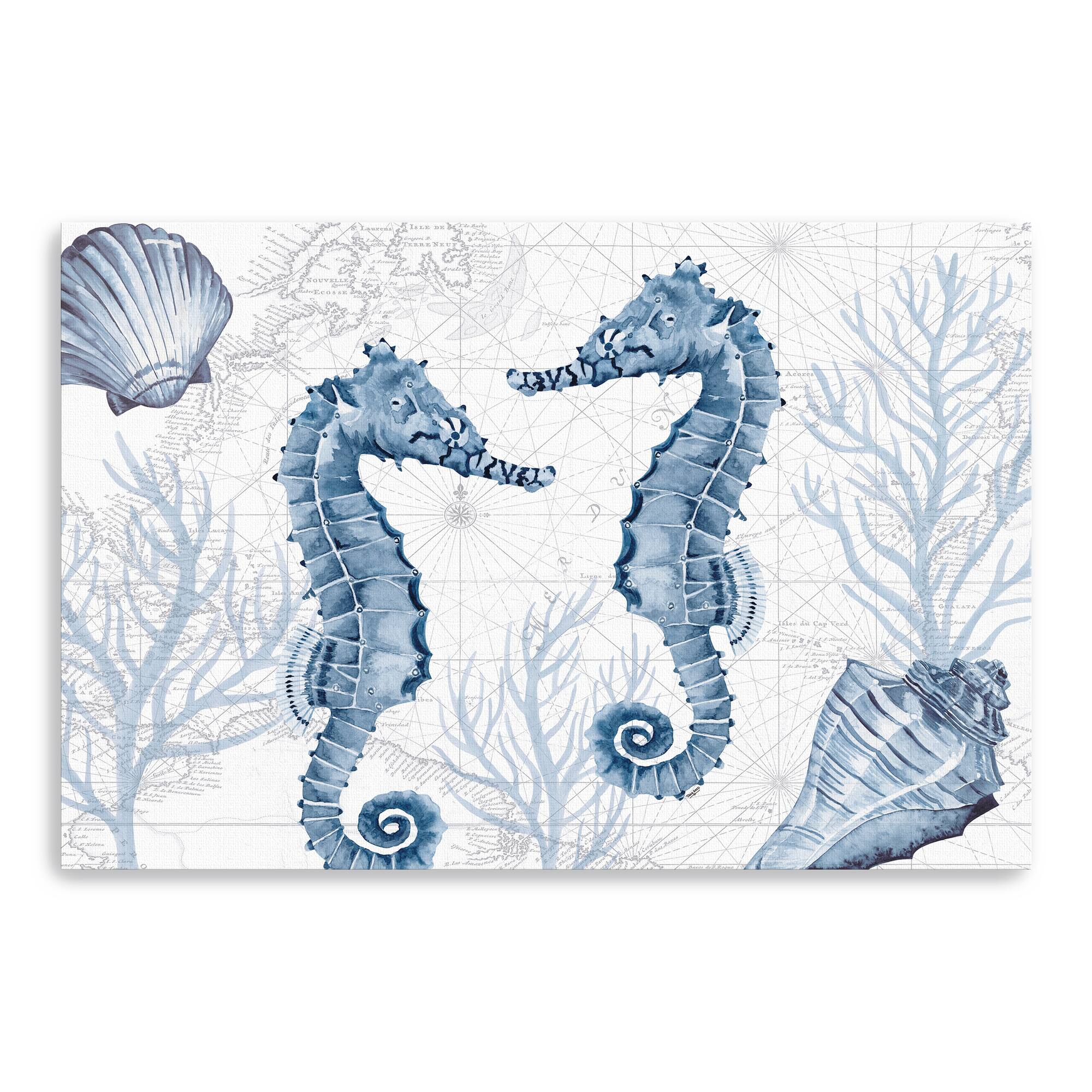Deep Blue Sea IV On White Canvas Giclee